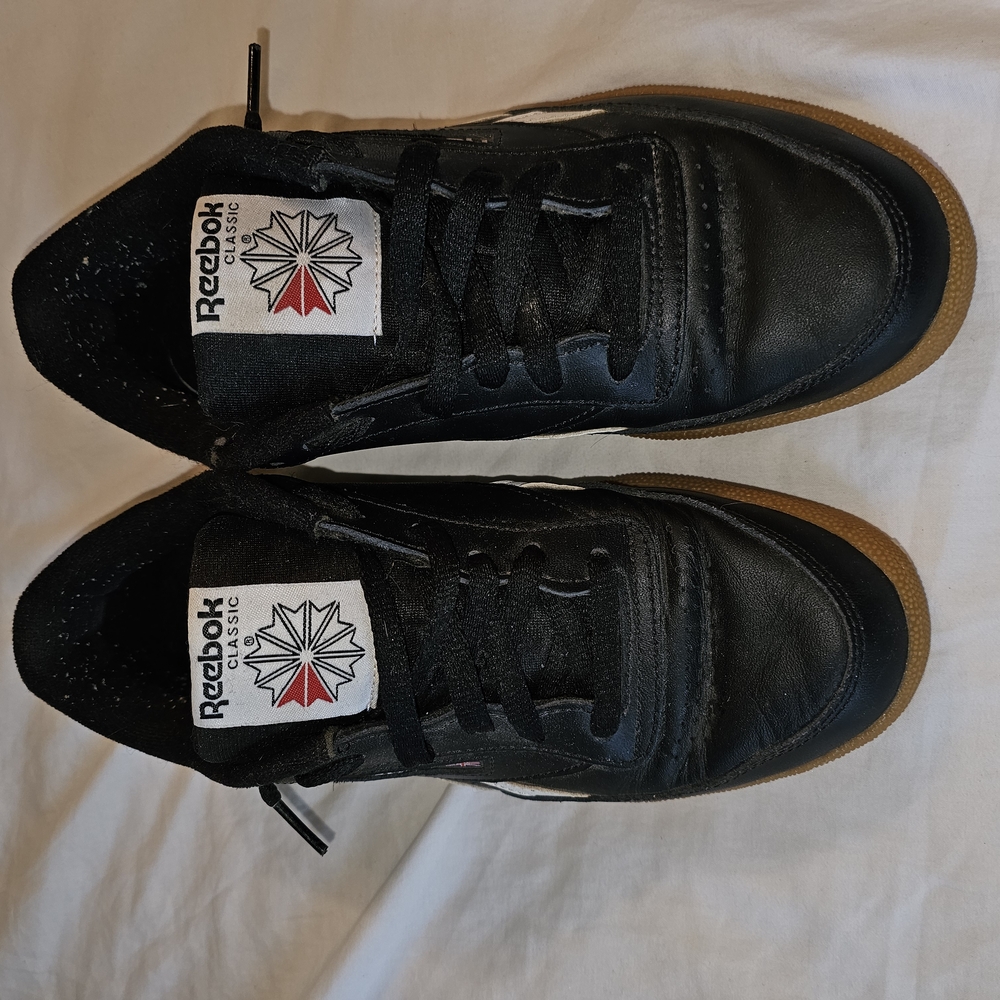 Reebok Men's Club C Revenge Vintage Sneaker - Black and White size 8 - Picture 10 of 11